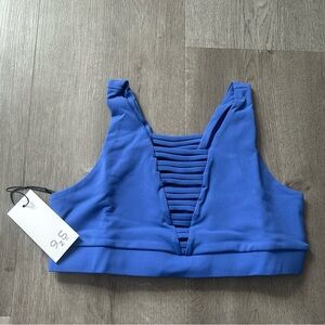 NWT 925fit NO STRINGS ATTACHED sports bra blue‎ size large women’s athletic
